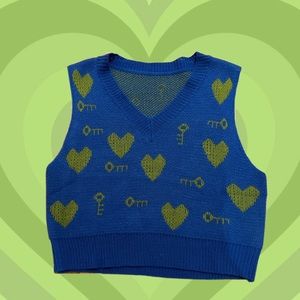 Y2K cropped sweater vest